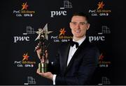 20 February 2021; Brian Fenton of Dublin with his PwC GAA/GPA Footballer of the Year award for 2020. Photo by Brendan Moran/Sportsfile