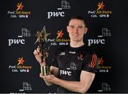 20 February 2021; Brian Fenton of Dublin with his PwC GAA/GPA Footballer of the Year award for 2020. Photo by Brendan Moran/Sportsfile