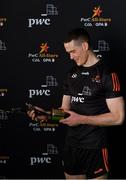 20 February 2021; Brian Fenton of Dublin with his PwC GAA/GPA Footballer of the Year award for 2020. Photo by Brendan Moran/Sportsfile