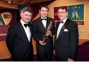 4 December 1998; Eircell GAA All Star award winner Karl O'Dwyer of Kildare with his father and Kildare manager Mick O'Dwyer, left, and Uachtarán Chumann Lúthchleas Gael Joe McDonagh during the 1998 Eircell GAA All Star Awards Banquet at The Burlington Hotel in Dublin. Photo by Ray McManus/Sportsfile