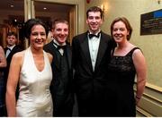 4 December 1998; Clare Eircell All Star award winners Jamesie O'Connor, left, with his partner Carole O'Connor and Sean McMahon with his partner Mary Clune, during the 1998 Eircell GAA All Star Awards Banquet at The Burlington Hotel in Dublin. Photo by David Maher/Sportsfile