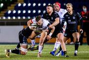 19 February 2021; Ian Madigan of Ulster is tackled by Ryan Wilson and Tom Gordon of Glasgow Warriors during the Guinness PRO14 match between Glasgow Warriors and Ulster at Scotstoun Stadium in Glasgow, Scotland. Photo by Alan Harvey/Sportsfile