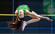 20 February 2021; Aoife O'Sullivan of Liscarroll AC, Cork, competing in the Women's High Jump during day one of the Irish Life Health Elite Athlete Indoor Micro Meet at Sport Ireland National Indoor Arena at the Sport Ireland Campus in Dublin. Photo by Sam Barnes/Sportsfile