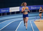 20 February 2021; Ellie Hartnett of UCD AC, Dublin, competing in the Women's 1500m during day one of the Irish Life Health Elite Athlete Indoor Micro Meet at Sport Ireland National Indoor Arena at the Sport Ireland Campus in Dublin. Photo by Sam Barnes/Sportsfile