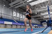 20 February 2021; Greta Streimikyte of Clonliffe Harriers AC, Dublin, competing in the Women's 1500m during day one of the Irish Life Health Elite Athlete Indoor Micro Meet at Sport Ireland National Indoor Arena at the Sport Ireland Campus in Dublin. Photo by Sam Barnes/Sportsfile