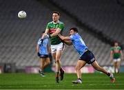 19 December 2020; Matthew Ruane of Mayo is tackled by Colm Basquel of Dublin during the GAA Football All-Ireland Senior Championship Final match between Dublin and Mayo at Croke Park in Dublin. Photo by Ray McManus/Sportsfile