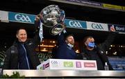 19 December 2020; Dublin team doctor Dr. Kiaran O'Malley, David Boylan and Dublin County Board Chairman Mick Seavers lift the Sam Maguire Cup following the GAA Football All-Ireland Senior Championship Final match between Dublin and Mayo at Croke Park in Dublin. Photo by Ray McManus/Sportsfile