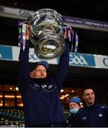 19 December 2020; Dublin's Mick Galvin lifts the Sam Maguire after the GAA Football All-Ireland Senior Championship Final match between Dublin and Mayo at Croke Park in Dublin. Photo by Ray McManus/Sportsfile