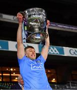 19 December 2020; Tom Lahiff of Dublin lifts the Sam Maguire Cup after the GAA Football All-Ireland Senior Championship Final match between Dublin and Mayo at Croke Park in Dublin. Photo by Ray McManus/Sportsfile