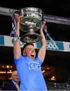 19 December 2020; Robert McDaid of Dublin lifts the Sam Maguire Cup after the GAA Football All-Ireland Senior Championship Final match between Dublin and Mayo at Croke Park in Dublin. Photo by Ray McManus/Sportsfile