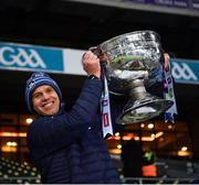 19 December 2020; Dublin's Darren Daly lifts the Sam Maguire after the GAA Football All-Ireland Senior Championship Final match between Dublin and Mayo at Croke Park in Dublin. Photo by Ray McManus/Sportsfile