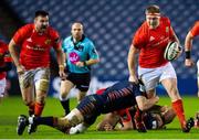 20 February 2021; John Ryan of Munster is tackled by Luke Crosbie of Edinburgh during the Guinness PRO14 match between Edinburgh and Munster at BT Murrayfield Stadium in Edinburgh, Scotland. Photo by Paul Devlin/Sportsfile