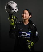 20 February 2021; Goalkeeper Eve Badana poses during a DLR Waves portrait session ahead of the 2021 SSE Airtricity Women's National League season at Dún Laoghaire-Rathdown County Council All-Weather Pitches in Stepaside, Dublin. Photo by Stephen McCarthy/Sportsfile
