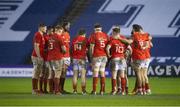 20 February 2021; Munster players huddle ahead of the second half of the Guinness PRO14 match between Edinburgh and Munster at BT Murrayfield Stadium in Edinburgh, Scotland. Photo by Paul Devlin/Sportsfile