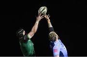 20 February 2021; Eoghan Masterson of Connacht and Josh Turnbull of Cardiff Blues during the Guinness PRO14 match between Connacht and Cardiff Blues at The Sportsground in Galway. Photo by Ramsey Cardy/Sportsfile