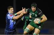 20 February 2021; Ultan Dillane of Connacht is tackled by Harri Millard of Cardiff Blues during the Guinness PRO14 match between Connacht and Cardiff Blues at The Sportsground in Galway. Photo by Piaras Ó Mídheach/Sportsfile