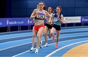 21 February 2021; Katie Kirk of Ulster University AC, Antrim, 129, competing in the Women's 800m during day two of the Irish Life Health Elite Athlete Indoor Micro Meet at Sport Ireland National Indoor Arena at the Sport Ireland Campus in Dublin. Photo by Sam Barnes/Sportsfile