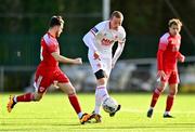 21 February 2021; John Mountney of St Patrick's Athletic in action against Cory Galvin of Cork City during the pre-season friendly match between Cork City and St Patrick's Athletic at O'Shea Park in Blarney, Cork. Photo by Eóin Noonan/Sportsfile