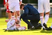 21 February 2021; Ronan Coughlan of St Patrick's Athletic receives medical attention during the pre-season friendly match between Cork City and St Patrick's Athletic at O'Shea Park in Blarney, Cork. Photo by Eóin Noonan/Sportsfile