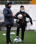 23 February 2021; Head coach Filippo Giovagnoli, left, and assistant coach Giuseppe Rossi during a Dundalk Pre-Season training session at Oriel Park in Dundalk, Louth. Photo by Ben McShane/Sportsfile