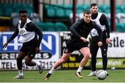 23 February 2021; Patrick McEleney, right, and Ebuka Kwelele during a Dundalk Pre-Season training session at Oriel Park in Dundalk, Louth. Photo by Ben McShane/Sportsfile