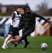 23 February 2021; Junior Ogedi-Uzokwe, right, and Sean Murray during a Dundalk Pre-Season training session at Oriel Park in Dundalk, Louth. Photo by Ben McShane/Sportsfile