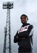 24 February 2021; Dundalk unveil new signing Junior Ogedi-Uzokwe at Oriel Park in Dundalk, Louth. Photo by Ben McShane/Sportsfile