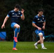 23 February 2021; Dan Sheehan, left, and Caelan Doris during a Leinster Rugby squad training session at UCD in Dublin. Photo by Brendan Moran/Sportsfile