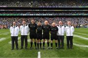 1 September 2019; Referee David Gough and all his officials before the GAA Football All-Ireland Senior Championship Final match between Dublin and Kerry at Croke Park in Dublin.