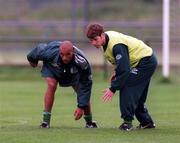 19 May 1997; Curtis Fleming, left, and Kenny Cunningham during a Republic of Ireland training session at AUL Complex in Clonshaugh, Dublin. Photo by David Maher/Sportsfile
