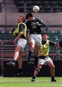 20 May 1997; Tony Cascarino, left, and Gary Breen during a Republic of Ireland training session at Lansdowne Road in Dublin. Photo by David Maher/Sportsfile
