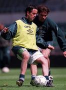 20 May 1997; Gary Kelly, left, and Jeff Kenna during a Republic of Ireland training session at Lansdowne Road in Dublin. Photo by David Maher/Sportsfile