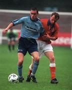 6 September 1998; Ken Milmurray of UCD in action against Tony McCarthy of Shelbourne during the Harp Lager National League Premier Division match between UCD and Shelbourne at Belfield Park in Dublin. Photo by Matt Browne/Sportsfile