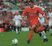 1 August 1998; Michael Owen of Liverpool during the Carlsberg Trophy match between Liverpool and Leeds United at Lansdowne Road in Dublin. Photo by Damien Eagers/Sportsfile