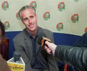 10 November 1998; Republic of Ireland manager Mick McCarthy during a press conference, in Dublin, where he announced his squad for the upcoming UEFA European Championship Qualifying match against Yugoslavia in Belgrade. Photo by Matt Browne/Sportsfile