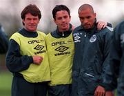 19 May 1997; Republic of Ireland players, from left, Ray Houghton, Gary kelly and Curtis Fleming during a training session at AUL Complex in Clonshaugh, Dublin. Photo by David Maher/Sportsfile