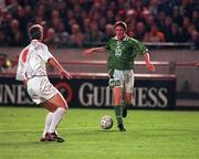 14 October 1998; Robbie Keane of Republic of Ireland on his way to scoring his side's second goal during the UEFA EURO 2000 Group 8 Qualifying match between Republic of Ireland and Malta at Lansdowne Road in Dublin. Photo by Matt Browne/Sportsfile