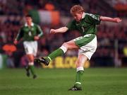 21 May 1997; Steve Staunton of Republic of Ireland during the FIFA World Cup 1998 Group 8 Qualifying match between Republic of Ireland and Liechtenstein at Lansdowne Road in Dublin. Photo by David Maher/Sportsfile
