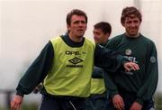 19 May 1997; Tony Cascarino, left, and Gareth Farrelly during a Republic of Ireland training session at AUL Complex in Clonshaugh, Dublin. Photo by David Maher/Sportsfile
