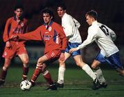 27 November 1998; Tony Sheridan of Shelbourne in action against Glenn Fitzpatrick of UCD during the Harp Lager National League Premier Division match between Shelbourne and UCD at Tolka Park in Dublin. Photo by David Maher/Sportsfile