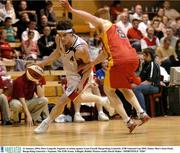 31 January 2004; Dave Langrell, Neptune, in action against Liam Farrell, BurgerKing Limerick. ESB National Cup 2004, Senior Men's Semi-Final, BurgerKing Limerick v Neptune, The ESB Arena, Tallaght, Dublin. Picture credit; David Maher / SPORTSFILE *EDI*