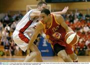 31 January 2004; Jamal Hunter, BurgerKing Limerick, in action against Marcus Wally, Neptune. ESB National Cup 2004, Senior Men's Semi-Final, BurgerKing Limerick v Neptune, The ESB Arena, Tallaght, Dublin. Picture credit; David Maher / SPORTSFILE *EDI*
