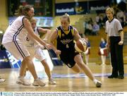 1 February 2004; Michelle Aspell, University of Limerick, in action against Jennifer Maher and Olivia O'Reilly, Bausch and Lomb Wildcats. ESB National Cup 2004, Senior Women's Final, University of Limerick v Bausch and Lomb Wildcats, The ESB Arena, Tallaght, Dublin. Picture credit; Brendan Moran / SPORTSFILE *EDI*
