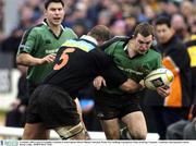 31 January 2004; Conor O Loughlin, Connacht, in action against Olivier Olibeau, Narbonne. Parker Pen Challenge Cup Quarter Final, second leg, Connacht v Narbonne, Sportsground, Galway. Picture credit;  SPORTSFILE *EDI*