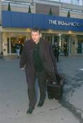 3 February 2004; French coach Jacques Santini leaves the fixtures meeting in the Burlington Hotel, Dublin, for the 2006 FIFA World Cup Qualifying games involving France, Republic of Ireland, Switzerland, Israel, Cyprus, Faroe Islands. Picture credit; David Maher / SPORTSFILE *EDI*