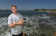 7 October 2003; Ireland's Paul O'Connell pictured on the beach near the team hotel. 2003 Rugby World Cup, Crowne Plaza Hotel, Terrigal, New South Wales, Australia. Picture credit; Brendan Moran / SPORTSFILE