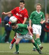 4 February 2004; David Kennedy, Republic of Ireland U-15, in action against Wales U-15's Chris Jones. U-15 Friendly, Republic of Ireland U-15 v Wales U-15, AUL Complex, Clonshaugh, Dublin. Picture credit; David Maher / SPORTSFILE *EDI*