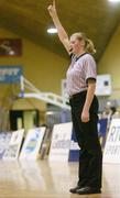 30 January 2004; Cathy Molloy, Referee. National Basketball Cup 2004, Junior Men's Semi-Final, Mardyke UCC Demons v Westaro Castlebar, The ESB Arena, Tallaght, Dublin. Picture credit; Brendan Moran / SPORTSFILE *EDI*
