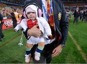 6 July 2013; Sadie O'Driscoll in the arms of her father Brian following the British & Irish Lions victory. British & Irish Lions Tour 2013, 3rd Test, Australia v British & Irish Lions. ANZ Stadium, Sydney Olympic Park, Sydney, Australia. Picture credit: Stephen McCarthy / SPORTSFILE