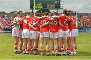 7 July 2013; The Cork team gather together in a huddle before the game. Munster GAA Football Senior Championship Final, Kerry v Cork, Fitzgerald Stadium, Killarney, Co. Kerry. Picture credit: Diarmuid Greene / SPORTSFILE